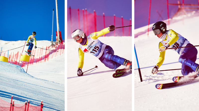 Montage med Oscar Ahlqvist, Alvin Noaksson och Vile Noaksson. Foto: Sam Decout/FIS telemark