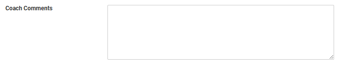 Träningsplaneringsformulär, tränarkommentar