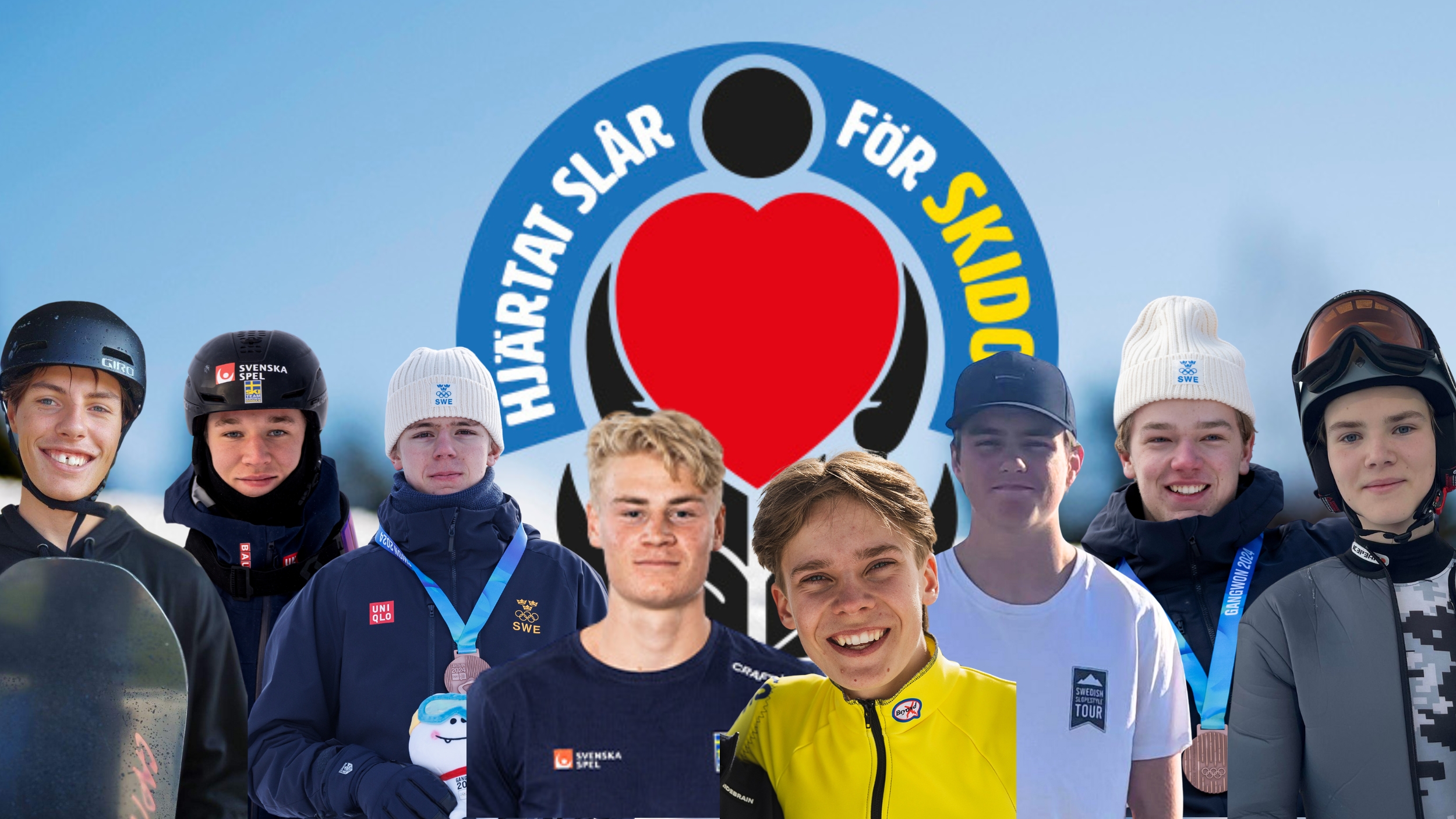 Fotomontage på 2024-års stipendiater i Hjärtat slår.