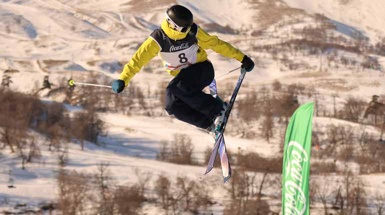 Estrid Fahlén under slopestylefinalen i Bakuriani. Foto: EYOF 2025.