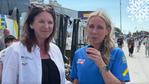 BIld på Pernilla Bonde och Maria Krafft Helgesson med texten En sommarhälsning och en playknapp