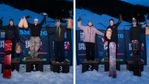 Dam- och herrpallen i seniorklassen på SM i halfpipe. Foto: Daniel Bernstål. 