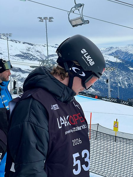 Ruben Rosenfors på världscupen i Laax, Schweiz. Foto: Niklas Mattsson/SSF. 