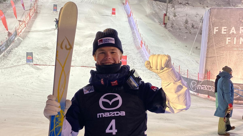 Walter Wallberg efter andraplatsen i världscuppremiären i finska Ruka. 