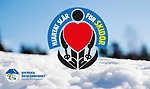 Snöbild med logotypen för fonden Hjärtat slår