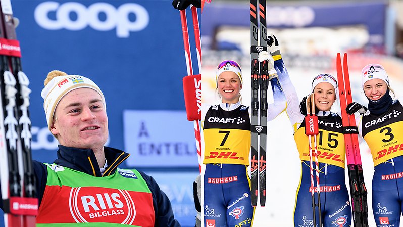 Lyckad sprintade i Trondheim med svensk trippel på damsidan och första världscuppodium för Alvar Myhlback. FOTO: MAXIM THORÈ/BILDBYRÅN