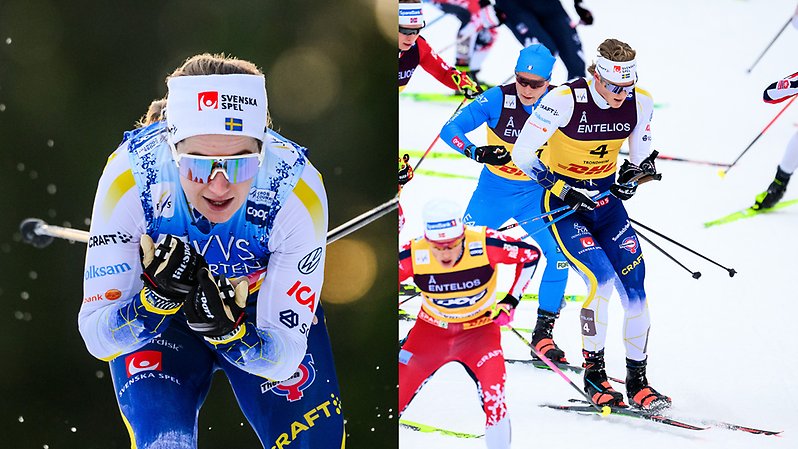 Ebba Andersson blir trea, och Edvin Anger blir bäste svensk i skiathlon i Trondheim. FOTO: MAXIM THORE/BILDBYRÅN