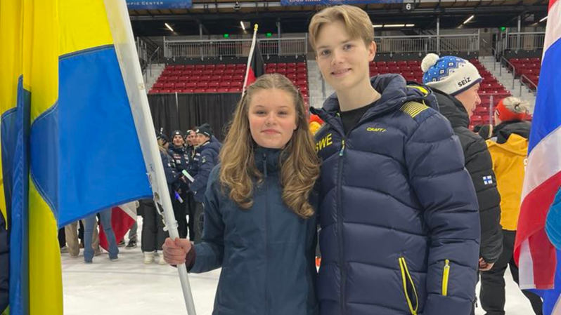 Jenny Forsberg och Rickard Nyström under invigningen av JVM. Foto: Linda Fries Åman.