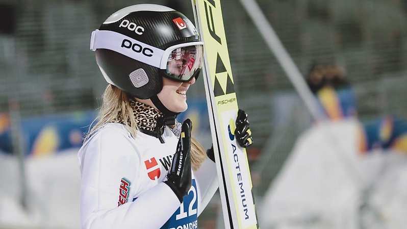 Frida Westman under VM i Trondheim. Foto: skijumping.pl